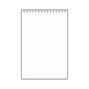 Blank lined page sheet for notes with ring holes Stock Illustration