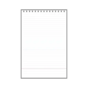 Blank lined page sheet for notes with ring holes Stock Illustration