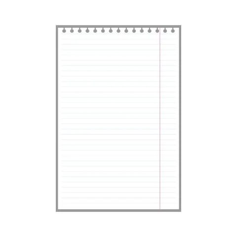 Blank lined page sheet for notes with ring holes Stock Illustration