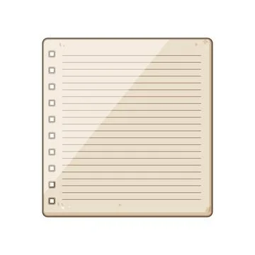 Blank lined paper with checkboxes for planning Stock Illustration