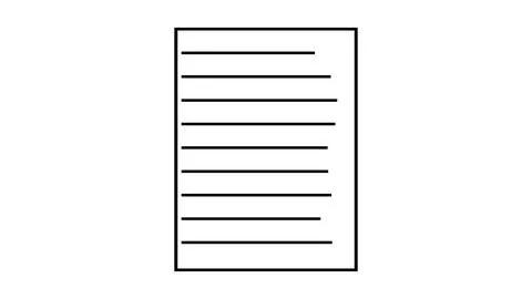 Blank lined paper sheet icon simple black lines on white background. Stock Illustration