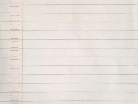 Blank Lined Paper Texture With Vertical Margin. Stock Photos