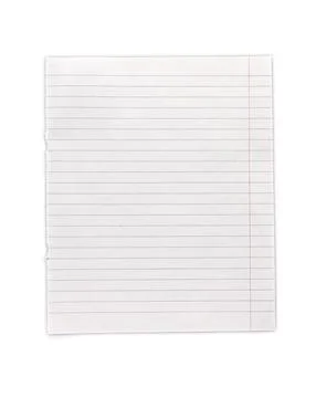 Blank lined paper on white background isolated Stock Photos