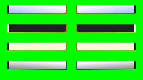 Blank Lower Thirds Chyrons on Chroma Key Green Background Stock Footage 96170166