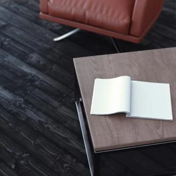 Blank magazine on the table Illustrazione stock