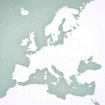 Blank Map of Europe Stock Illustration