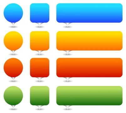 Blank map marker, map pin or speech bubble set Illustrazione stock