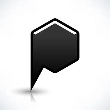 Blank map pin flat location icon hexagon sign Stock Illustration