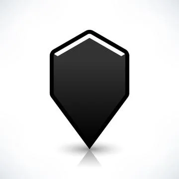 Blank map pin flat location icon hexagon sign Stock Illustration