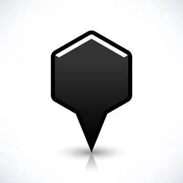 Blank map pin flat location icon hexagon sign Stock Illustration