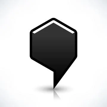 Blank map pin flat location icon hexagon sign Stock Illustration