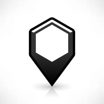 Blank map pin flat location icon hexagon sign Illustrazione stock