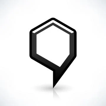 Blank map pin flat location icon hexagon sign Stock Illustration