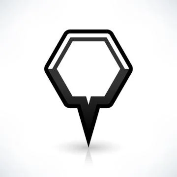 Blank map pin flat location icon hexagon sign Stock Illustration