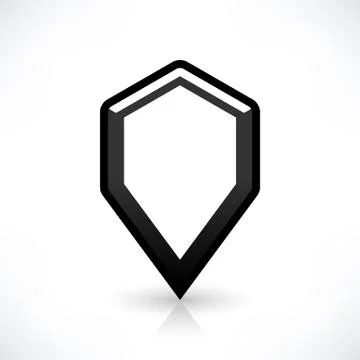 Blank map pin flat location icon hexagon sign Stock Illustration