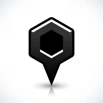 Blank map pin flat location icon hexagon sign Иллюстрация