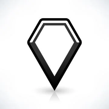 Blank map pin flat location icon hexagon sign Stock Illustration