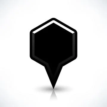 Blank map pin flat location icon hexagon sign Stock Illustration