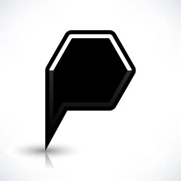 Blank map pin flat location icon hexagon sign Stock Illustration