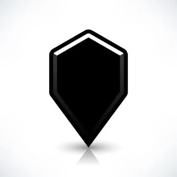 Blank map pin flat location icon hexagon sign Stock Illustration