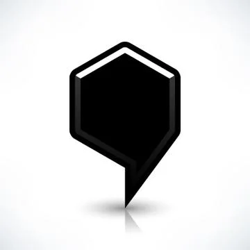 Blank map pin flat location icon hexagon sign Stock Illustration
