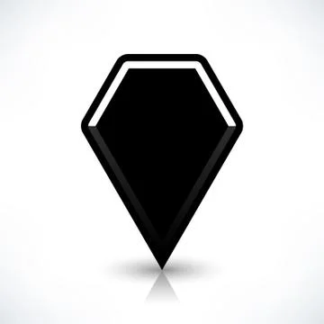 Blank map pin flat location icon hexagon sign Иллюстрация