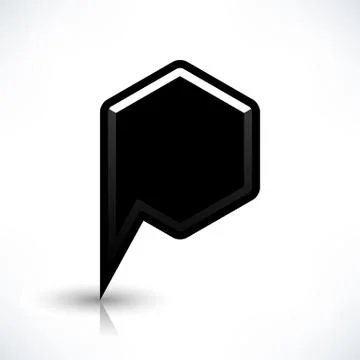 Blank map pin flat location icon hexagon sign Illustrazione stock