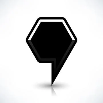 Blank map pin flat location icon hexagon sign Illustrazione stock