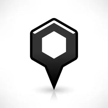 Blank map pin flat location icon hexagon sign Stock Illustration