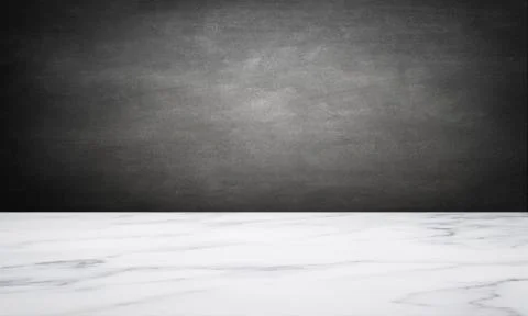Blank marble table top in front of blackboard - Illustration Stock Illustration