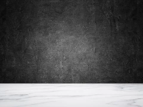 Blank marble table top in front of blackboard - Illustration Stock Illustration