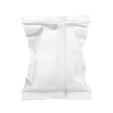 Blank Matte Back View White Pouch Up Package isolated on a white Background Stock Illustration