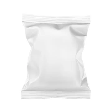 Blank Matte White Pouch Up Package isolated on a white Background Stock Illustration