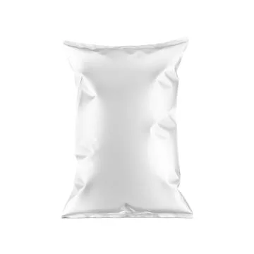 Blank Matte White Pouch Up Package isolated on a white Background Stock Illustration