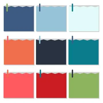 Blank memo card set vector illustration isolated on white background Stock Illustration