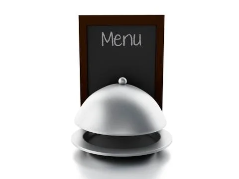 Blank menu board, isolated white background Illustrazione stock