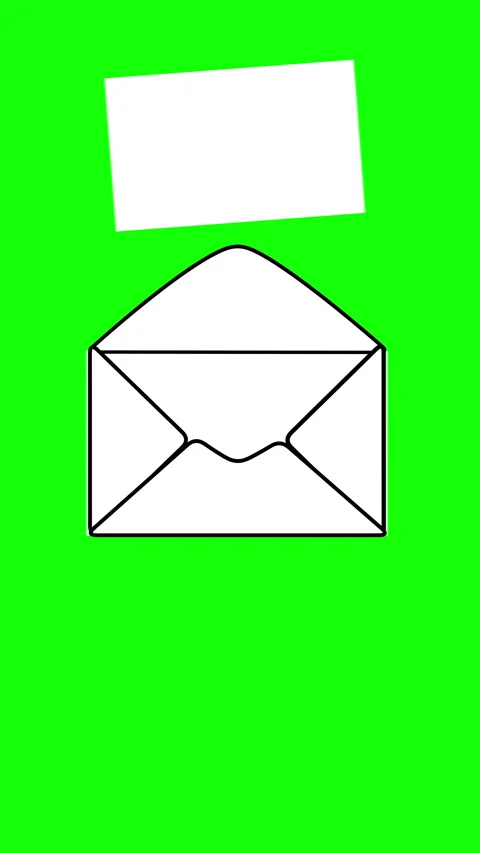 Blank message drops into white envelope icon on green screen loop Stock Footage 327626846