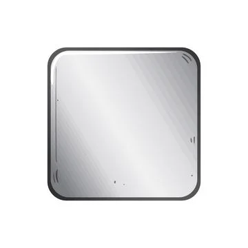 Blank metal square button with rounded corners 스톡 일러스트