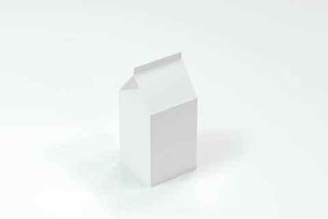 Blank milk box with white background, 3d rendering. Stock Illustration