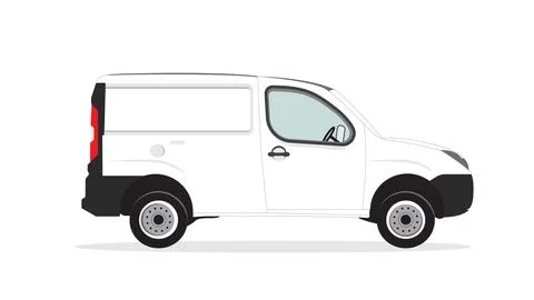 Blank mini cargo car template isolated on white. Cargo Van for Mock up design Stock Illustration