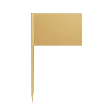 Blank Mini Golden Pointer Toothpick Flag. 3d Rendering Stock Illustration