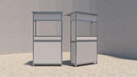 Blank Minimalist Two Modern Retail Booth Mockups Stock Illustration