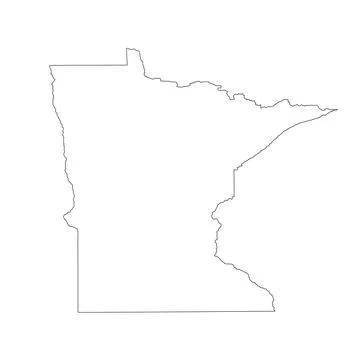 Blank Minnesota vector map silhouette illustration isolated on white 스톡 일러스트