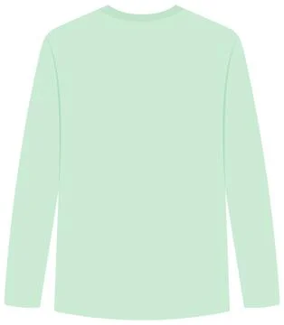 Blank Mint Green Long Sleeve T-Shirt Mockup Vector Illustration Stock Illustration