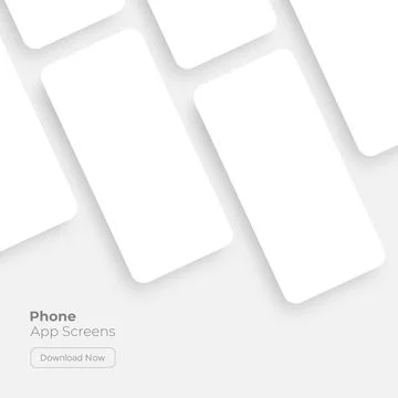 Blank Mobile App Screens Mockup for Your Apps Stock Illustration