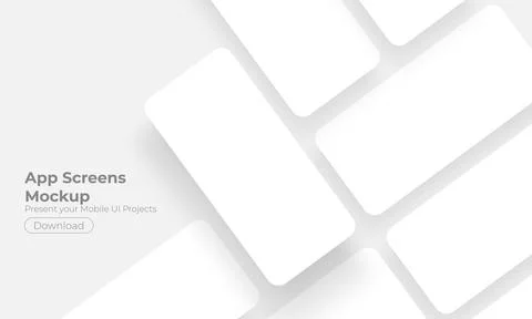 Blank Mobile App Screens With Space for Text Stock Illustration