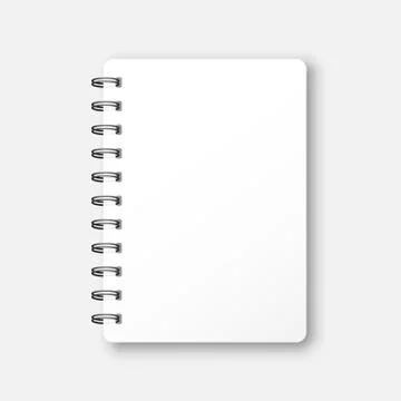 Blank mock up notepad icon in flat style. Spiral notebook document vector ill 스톡 일러스트