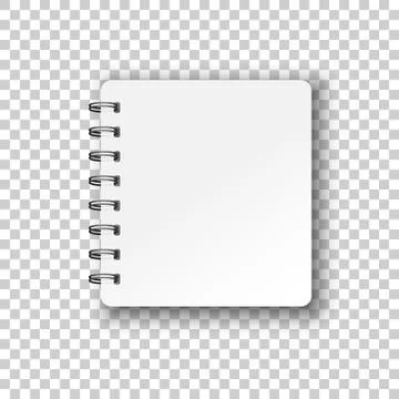 Blank mock up notepad icon in transparent style. Spiral notebook document vec Stock Illustration