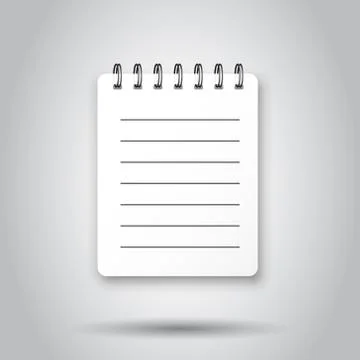 Blank mock up notepad icon in transparent style. Notebook with lined vector i Stock Illustration