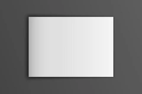 Blank mock up vector landscape cover magazine isolated on gray. Stockillustratie